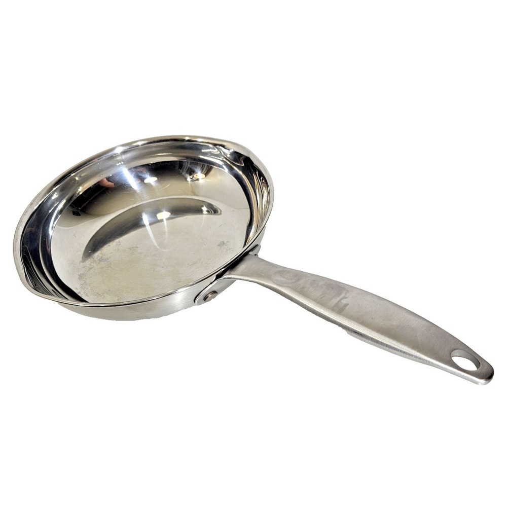 David Burke 8 Inch Stainless Steel Fry Pan with Pour Spouts Restaurateur Stature